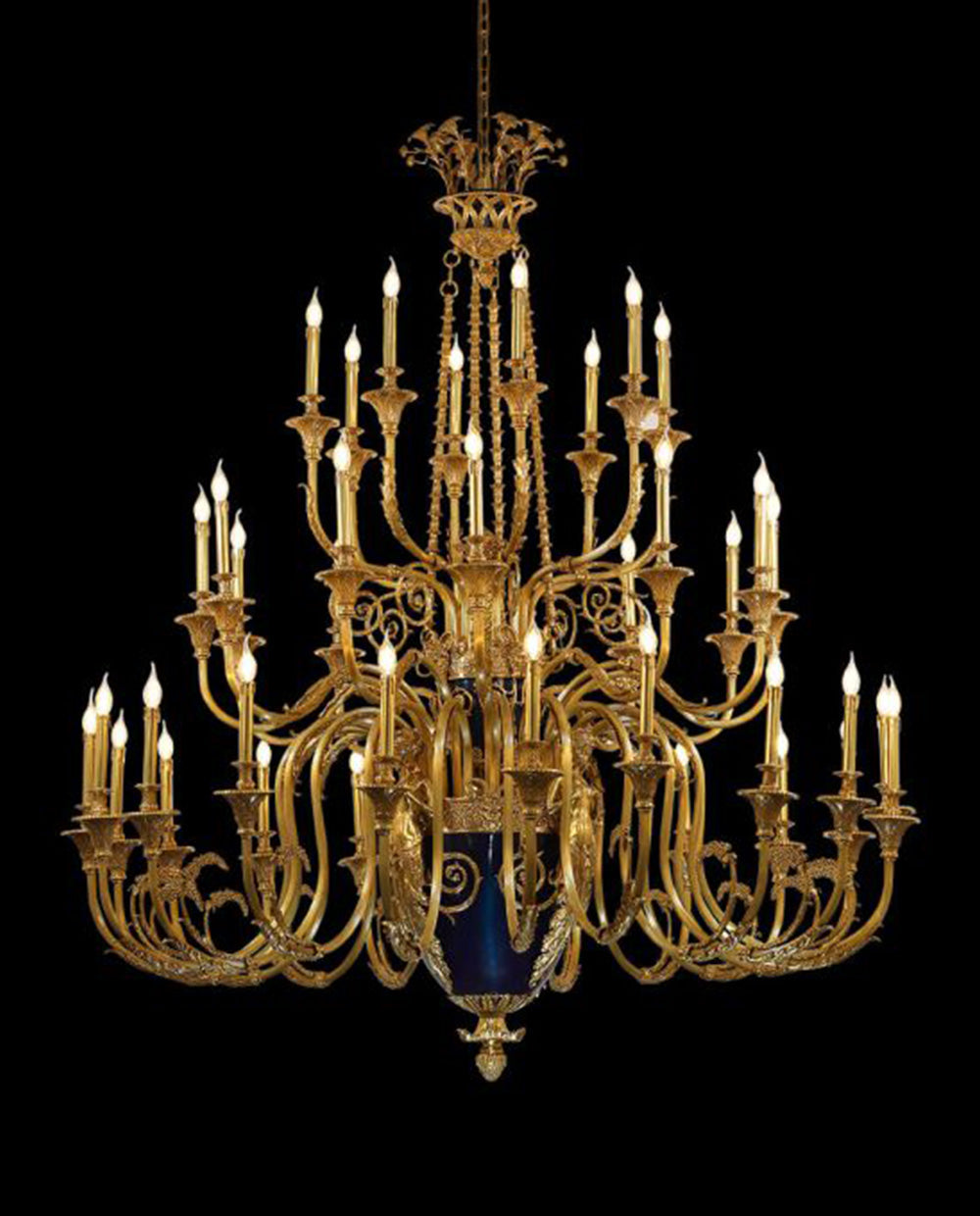 71X98 Inch Rococo Style Big French Empire Copper Chandelier for Foyer-大吊灯-Jecanoli