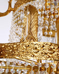 Grand 49'' W x 79'' H Three Tier French Empire Chandelier – Antique Brass & Crystal for Foyer Double Height Ceiling Living Room-铜灯-Jecanoli