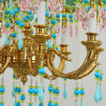 8 Lights Small Copper Crystal Chandelier Luxury Colorful Wedding Chandelier Light-铜灯-Jecanoli
