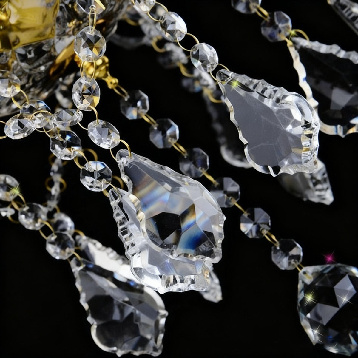 50 Lights Tiered Chandelier 63X61 Inch Large Gold Crystal Chandelier Lighting-大吊灯-Jecanoli