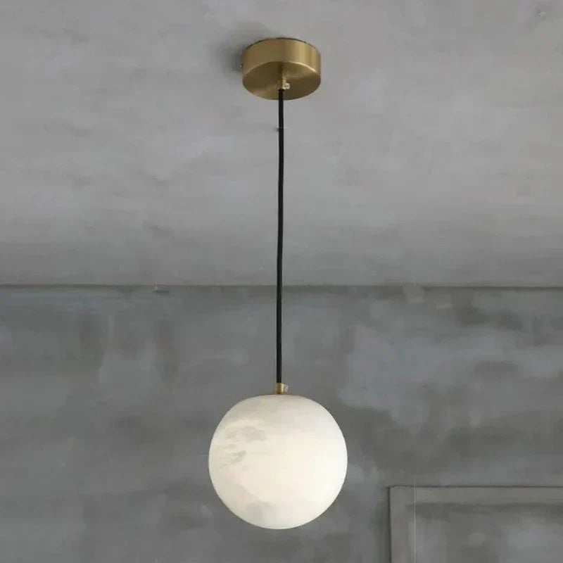 Modern Luxury Alabaster Ball Pendant Light, Island Mini Pendant Light