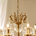 25X26 Inch 6 Lights Candle Style Traditional Chandelier Small Antique Brass and Crystal Chandelier-铜灯-Jecanoli
