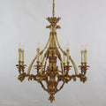 33X31 Inch 8 Lights Small Baroque Style Antique Copper Chandelier-铜灯-Jecanoli