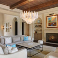 Alabaster Feathery Chandelier 21.7"D 31.5"D