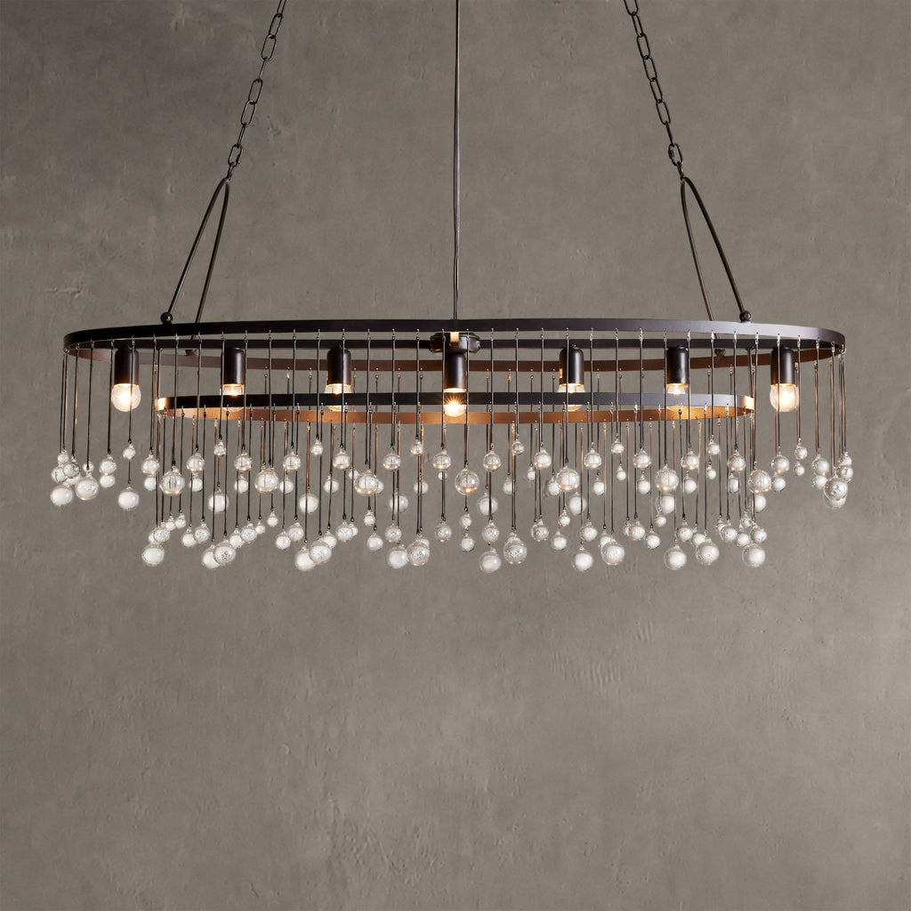 Aubrey Oval Crystal Ball 7 Light Chandelier