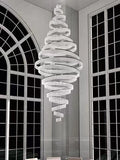 11 Crystal Ring Chandelier for High Ceilings 36X118 Inch Modern Staircase Chandelier Lighting-大吊灯-Jecanoli