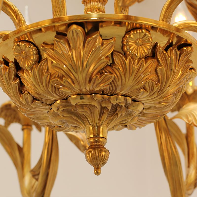 33X20 Inch 8 Lights Baroque Style European Antique Copper Chandelier-铜灯-Jecanoli