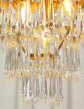 55 Inch Linear Chandelier Antique Copper and Crystal Kitchen Island Chandelier-铜灯-Jecanoli
