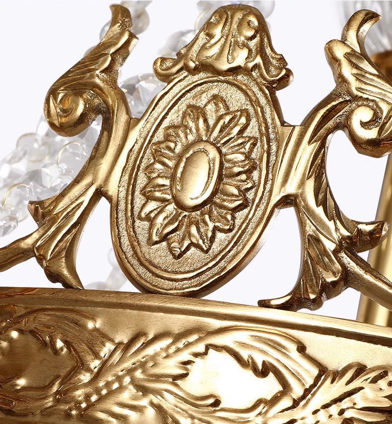 31X27 Inch 9 Lights Retro Style French Empire Chandelier Brass Chandelier for Study Room-铜灯-Jecanoli