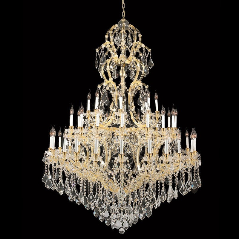 59X85 Inch Tall Chandelier for High Ceiling Foyers 48 Lights Gold Elegant Crystal Lighting-大吊灯-Jecanoli