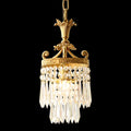 8 Inch Mini Chandelier Antique Brass and Crystal Chandelier for Kitchen-铜灯-Jecanoli