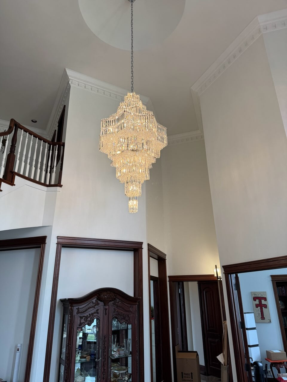 Celestia Luxury Crystal Chandelier | 63-Light Modern Foyer Lighting for High Ceilings 58H