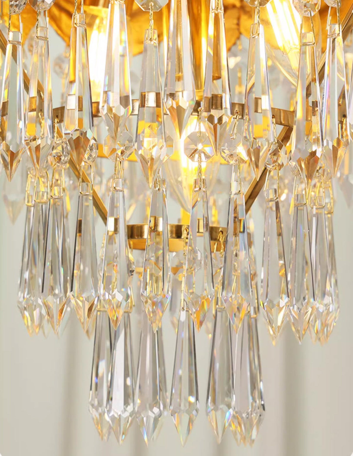 35 Inch Linear Chandelier Antique Copper and Crystal Kitchen Island Chandelier-铜灯-Jecanoli