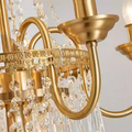 Elegant Small French Empire Brass & Crystal Chandelier 25'' W x 22'' H – Ideal for Living Room Dining Nook Entryway-铜灯-Jecanoli