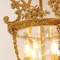 Charming 4 Lights Vintage Gold Brass Lantern Pendant Light 15X26 Inch – Perfect for Entryway Foyer Porch Hallway-铜灯-Jecanoli
