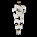 43X87 Inch Big Modern Gold Chandelier Cascading Glass Chandelier for Foyer-大吊灯-Jecanoli