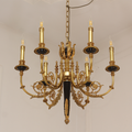 26X23 Inch 6 Lights Rococo Style Antique Copper Chandelier Small Black Bedroom Chandelier-铜灯-Jecanoli