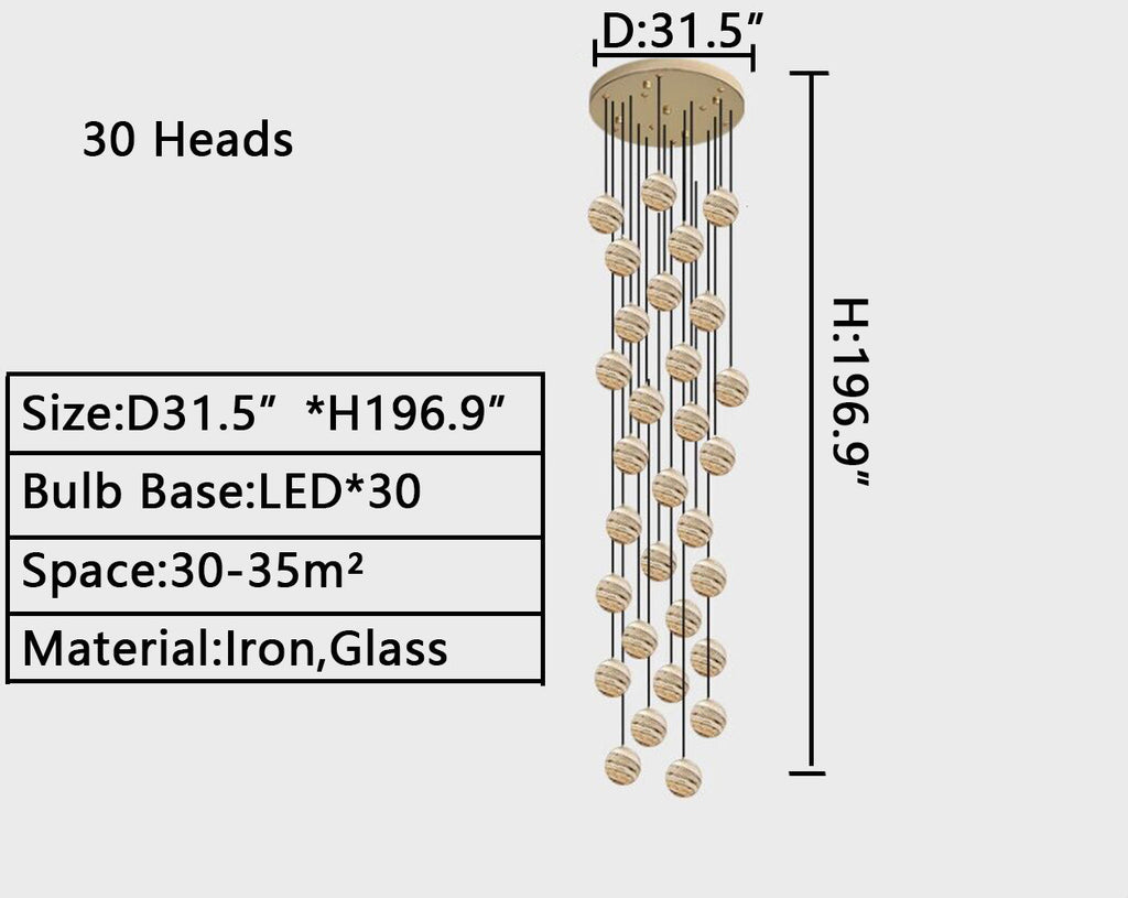 2023 New Nordic Planet Creative Long Pendant Chandelier For Staircase/Foyer/High-ceiling Hallway