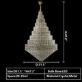 Oversized Multi-layers Honeycomb Luxury Crystal Chandelier in Gold Finish for Big Hallway/Foyer/Entryway-Jecanoli