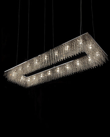 Sky Cycles Rectangle Crystal Chandelier 20"W 6"H-大吊灯-Jecanoli