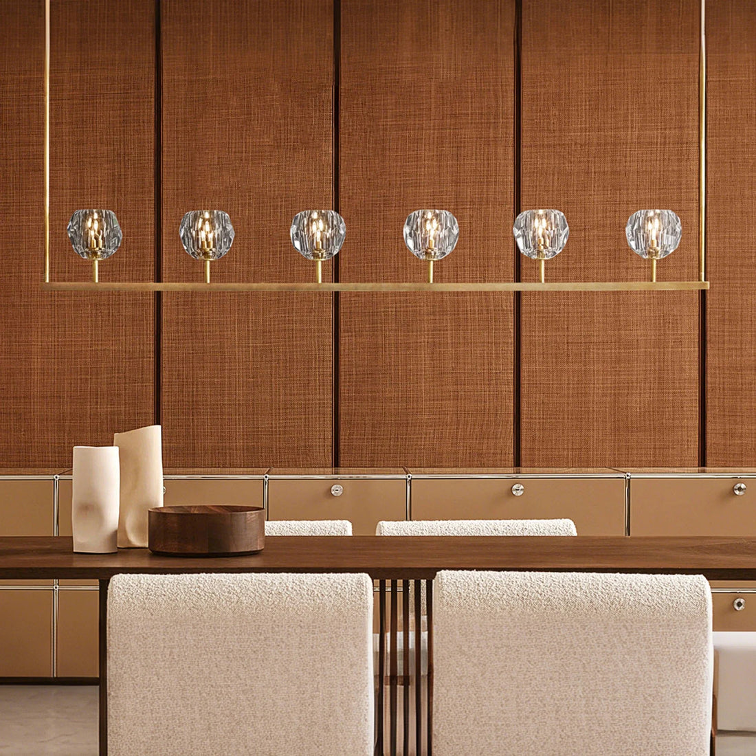Boule De Cristal Clear Glass Linear Chandelier 48", 60"-Jecanoli