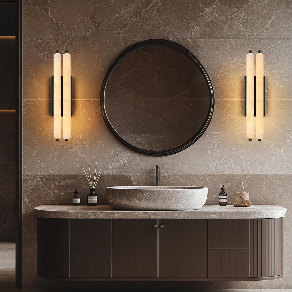 Elegant Alabaster Handcrafted Wall Sconce