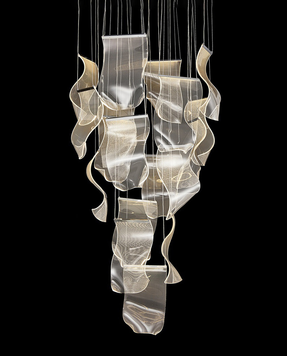 118 Inch Tall Modern Acrylic Modern Chandelier for Staircase 31"W 118"H-大吊灯-Jecanoli