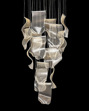 118 Inch Tall Modern Acrylic Modern Chandelier for Staircase 31"W 118"H-大吊灯-Jecanoli