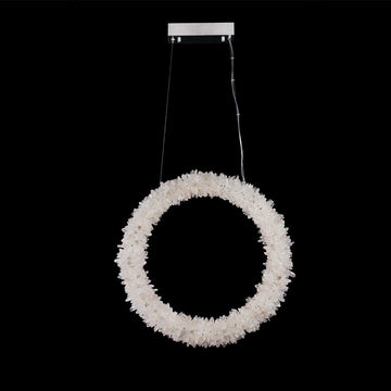 Modern Geode Quartz Crystal Chandelier Vertical Hanging Ring Pendant Light-现代灯-Jecanoli