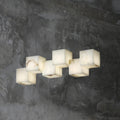 Vasilia Alabaster Cubic Pendant: Elegant Linear Chandelier for Dining & Kitchen