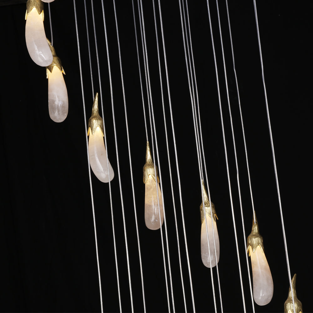 24 Rock Crystal Long-eggplants Modern Chandelier 138 Inch Long Staircase Chandelier-现代灯-Jecanoli