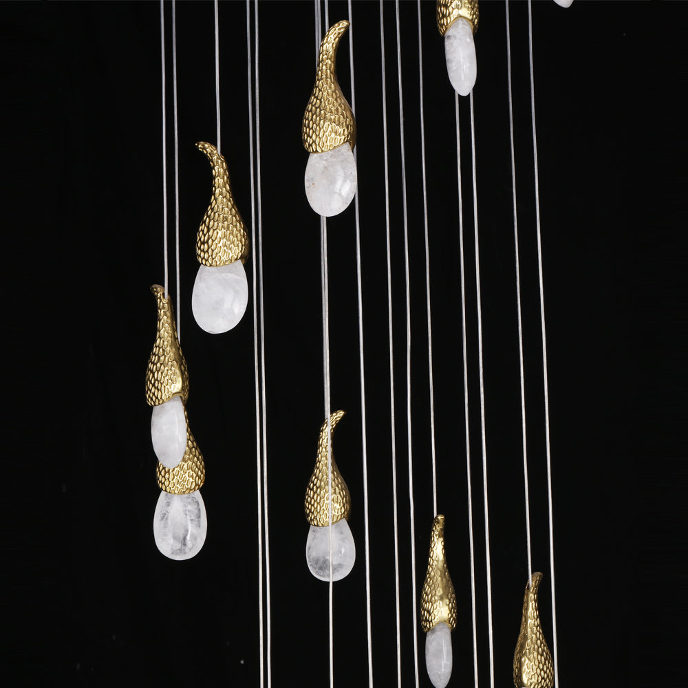 24 Rock Crystal Short-eggplants Modern Chandelier 138 Inch Long Staircase LED Chandelier-现代灯-Jecanoli