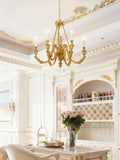 27X23 Inch 6 Lights Small Copper Chandelier Lighting for Bedroom European Living Room Chandelier-铜灯-Jecanoli