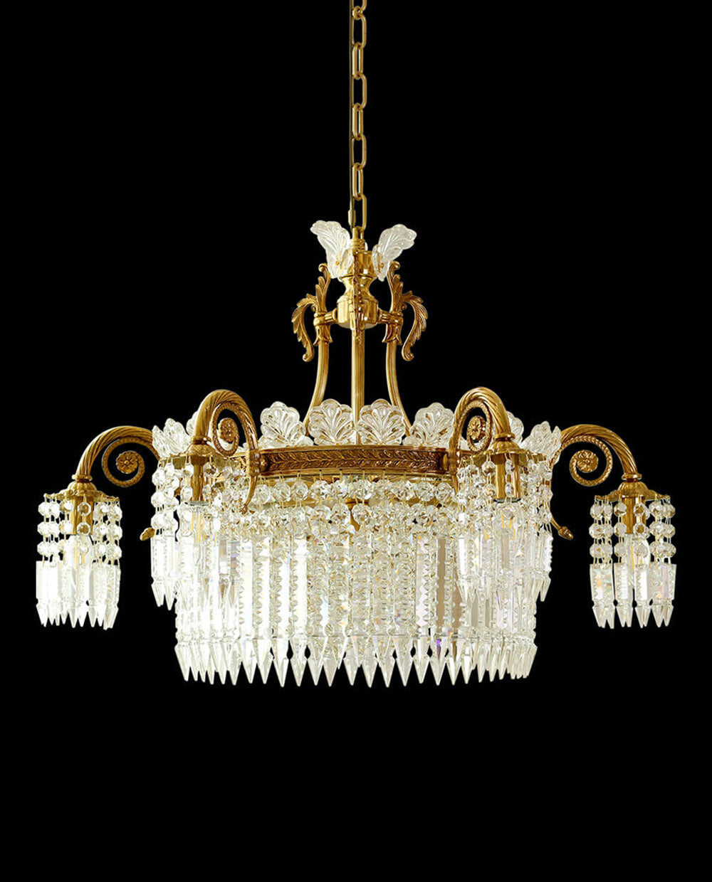 30X23 Inch Modern Crystal Chandelier Gold Antique Brass Chandelier-铜灯-Jecanoli