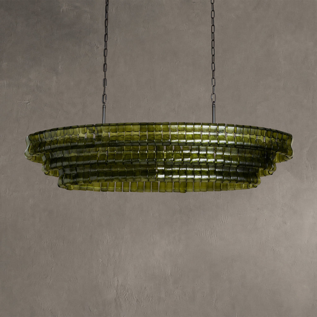 Ghiaccio Glass Oval Chandelier 54''65''