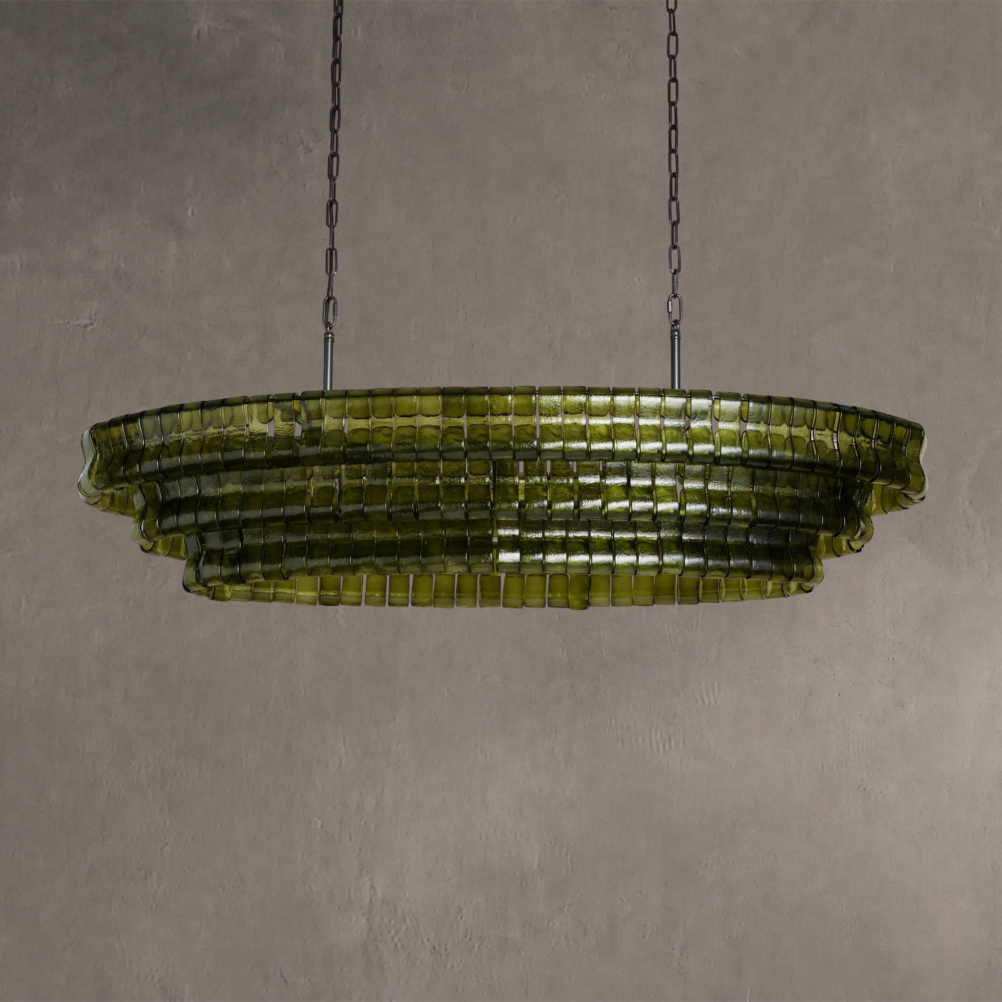 Ghiaccio Glass Oval Chandelier 54''65''