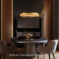 Designer 36 Inch Round Modern Chandelier Brass & Clear Geode Quartz Crystal Hanging Light-Chandelier-Jecanoli