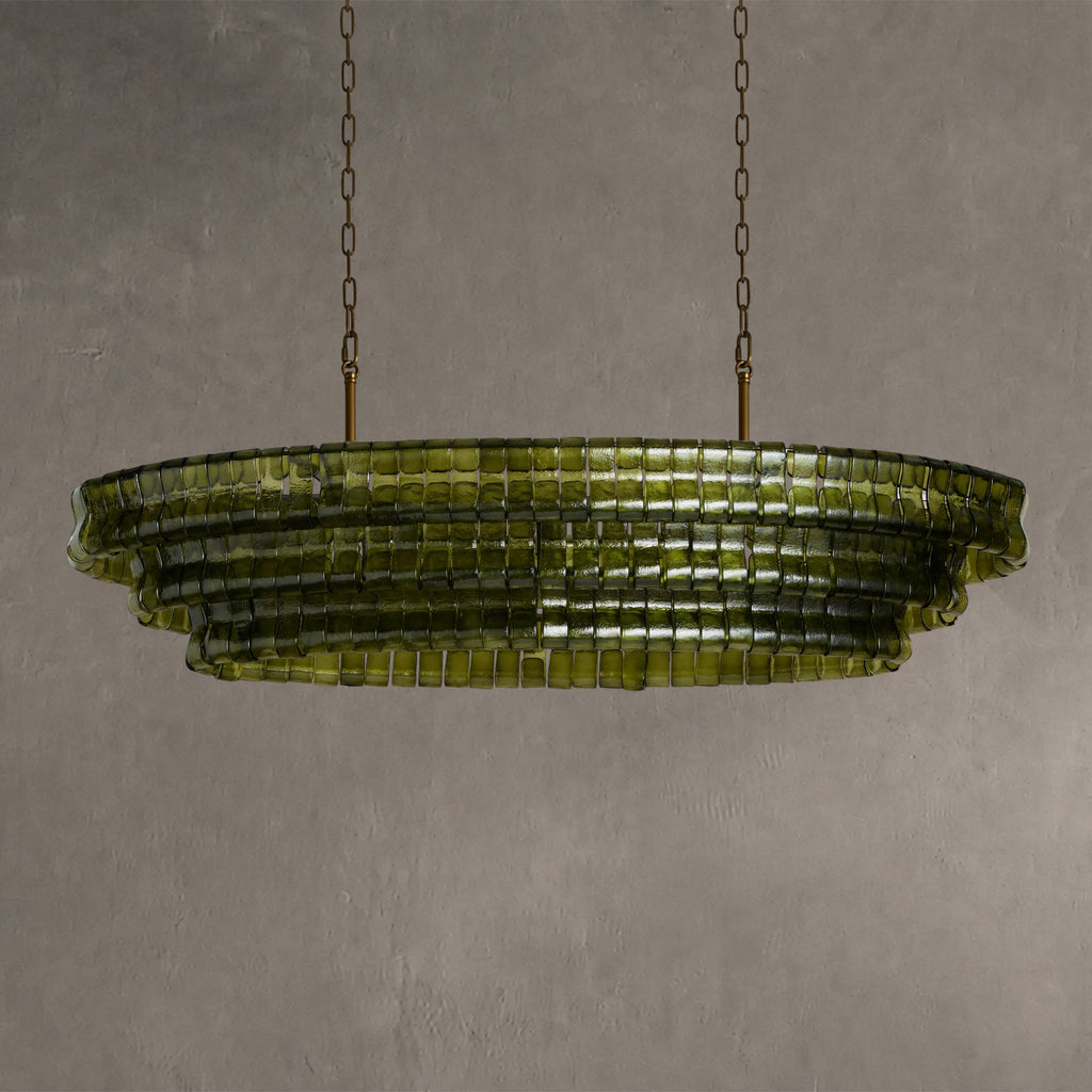 Ghiaccio Glass Oval Chandelier 54''65''