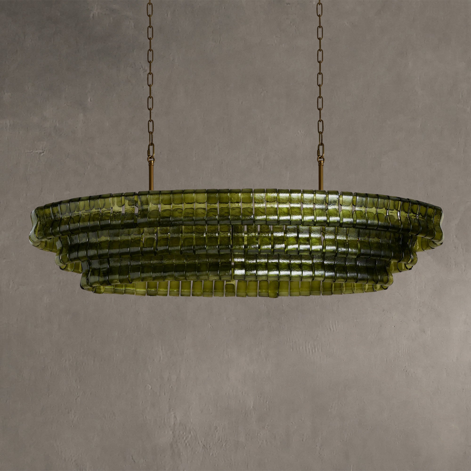 Ghiaccio Glass Oval Chandelier 54''65''