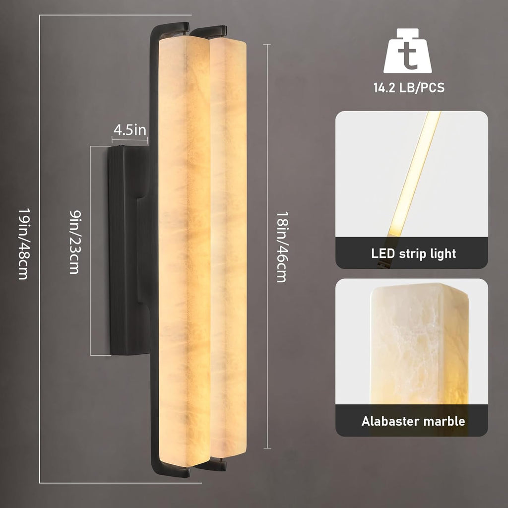 Elegant Alabaster Handcrafted Wall Sconce