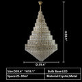 Oversized Multi-layers Honeycomb Luxury Crystal Chandelier in Gold Finish for Big Hallway/Foyer/Entryway-Jecanoli