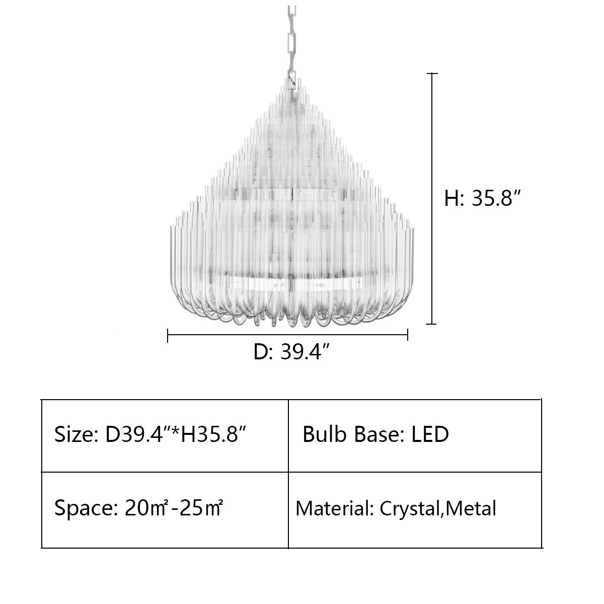 D39.4"*H35.8" Ludwig Chandelier,chandelier,chandeliers,crystal,oversized,large,huge,big,long,hotel lobby,crystal,glass,tubes,hollow,metal,chrome,silver,ceiling,tiers,large living room