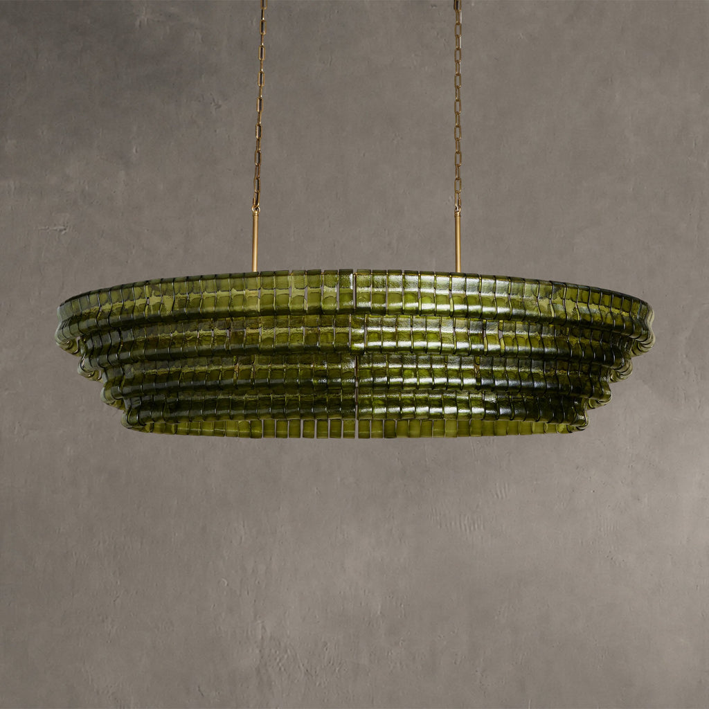 Ghiaccio Glass Oval Chandelier 54''65''