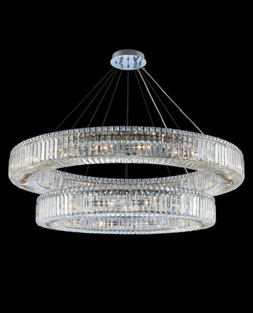 (36+47) Inch Two Rings Crystal Chandelier Modern Living Room Chandelier-大吊灯-Jecanoli