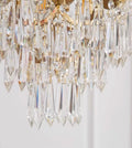 10 Inch Mini Chandelier Antique Brass and Crystal Lighting for Hallway-铜灯-Jecanoli