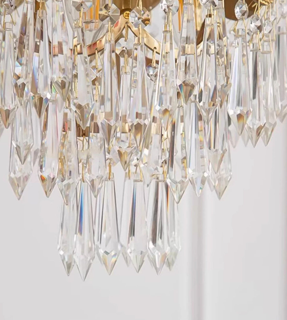 10 Inch Mini Chandelier Antique Brass and Crystal Lighting for Hallway-铜灯-Jecanoli