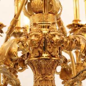 47X39 Inch 36 Lights Baroque Style Antique Brass Chandelier-大吊灯-Jecanoli