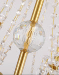 8 Lights Candle Style Small Brass and Crystal Chandelier for Bedroom-铜灯-Jecanoli