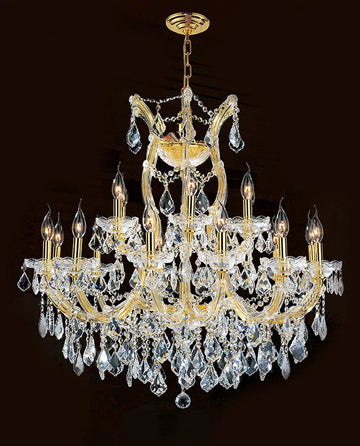 33'' Wide Gold Chandelier 19 Lights Maria Theresa Crystal Chandelier MT01L19G-吊灯-Jecanoli