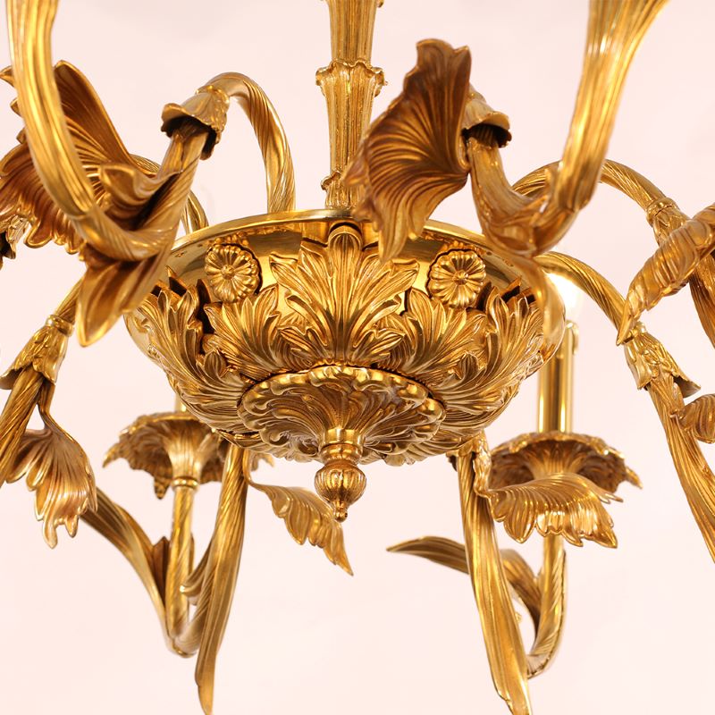 41X20 Inch 10 Lights Baroque Style European Antique Copper Chandelier-铜灯-Jecanoli